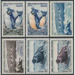FRANCE / TAAF - 1956 50c to 15Fr Fauna set of 6, MNH – Michel # 2-7