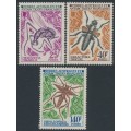 FRANCE / TAAF - 1972 Insects set of 3, MNH – Michel # 71-73