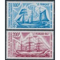 FRANCE / TAAF - 1975 Sailing Ships set of 2, MNH – Michel # 93-94