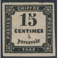 FRANCE - 1863 15c black Postage Due, imperforate, MNG – Michel # P3