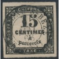 FRANCE - 1863 15c black Postage Due, imperforate, used – Michel # P3