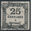 FRANCE - 1871 25c black Postage Due, imperforate, used – Michel # P5