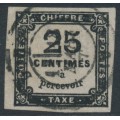 FRANCE - 1871 25c black Postage Due, imperforate, used – Michel # P5