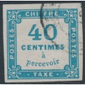 FRANCE - 1871 40c blue Postage Due, imperforate, used – Michel # P6a