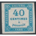 FRANCE - 1871 40c blue Postage Due, imperforate, MNG – Michel # P6a