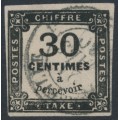 FRANCE - 1878 30c black Postage Due, imperforate, used – Michel # P8