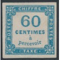 FRANCE - 1878 60c blue Postage Due, imperforate, MNG – Michel # P9a