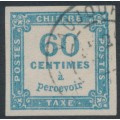 FRANCE - 1878 60c blue Postage Due, imperforate, used – Michel # P9a