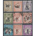 FRANCE - 1917-1931 overprinted Postage Dues set of 9, used – Michel # ex. P42-P67
