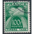FRANCE - 1953 100Fr green Postage Due, used – Michel # P92