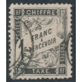 FRANCE - 1882 1Fr black Postage Due, used – Michel # P21