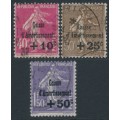 FRANCE - 1930 Caisse d’Amortissement set of 3, used – Michel # 252-254