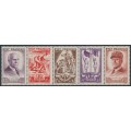 FRANCE - 1943 Marshal Pétain strip of 5, MNH – Michel # 589-593