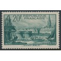 FRANCE - 1938 20Fr blue-green Saint Malo Harbour, MNH – Michel # 415