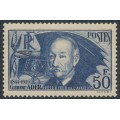 FRANCE - 1938 50Fr blue Clément Ader (thin paper), MNH – Michel # 425a