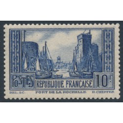 FRANCE - 1931 10Fr blue Port de la Rochelle (type III), MNH – Michel # 241IIIa