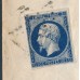 FRANCE - 1856 20c black-blue Napoléon III, on cover – Michel # 13Ic