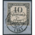 FRANCE - 1859 10c black Postage Due, lithographic printing, used – Michel # P1