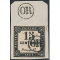 FRANCE - 1870 15c black Postage Due, lithographic printing, used – Michel # P4