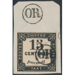 FRANCE - 1870 15c black Postage Due, lithographic printing, used – Michel # P4