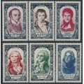 FRANCE - 1950 Famous Frenchmen set of 6, MNH – Michel # 885-890
