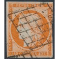FRANCE - 1850 40c orange Cérès, imperforate, used – Michel # 5a