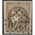 FRANCE - 1870 30c brown Cérès (Bordeaux printing), imperforate, used – Michel # 42a