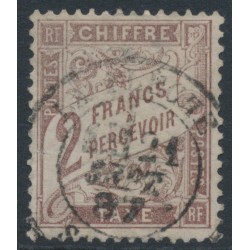 FRANCE - 1884 2Fr red-brown Postage Due, used – Michel # P25