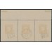 FRANCE - 1949 10Fr orange CITEX M/S, strip of 3, used – Michel # Block 4
