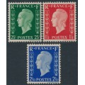 FRANCE - 1942 Marianne de Dulac (type I) unissued set of 3, MH – Yvert # 701A-701C