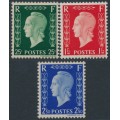 FRANCE - 1942 Marianne de Dulac (type II) unissued set of 3, MNH – Yvert # 701D-701F