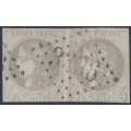 FRANCE - 1870 4c grey Cérès (Bordeaux printing), imperforate pair, used – Michel # 38a