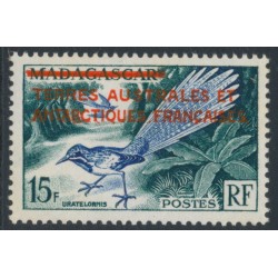 FRANCE / TAAF - 1955 15Fr Madagascar bird o/p, MNH – Michel # 1