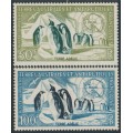 FRANCE / TAAF - 1956 Emperor Penguins set of 2, MNH – Michel # 8-9
