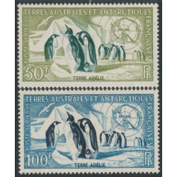FRANCE / TAAF - 1956 Emperor Penguins set of 2, MNH – Michel # 8-9