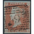 GREAT BRITAIN - 1849 1d red-brown QV, plate 96, check letters CA, used – SG # 8