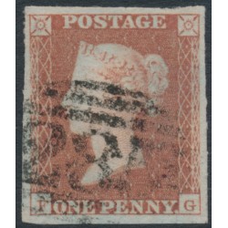 GREAT BRITAIN - 1849 1d red-brown QV, plate 97, check letters FG, used – SG # 8