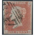 GREAT BRITAIN - 1850 1d red-brown QV, plate 101, check letters LF, used – SG # 8