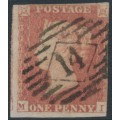 GREAT BRITAIN - 1851 1d red-brown QV, plate 110, check letters MI, used – SG # 8