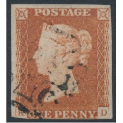 GREAT BRITAIN - 1841 1d red-brown QV, plate 21, check letters KD, used – SG # 8l