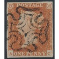 GREAT BRITAIN - 1842 1d red-brown QV, plate 26, check letters AC, used – SG # 8l