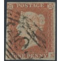 GREAT BRITAIN - 1851 1d red-brown QV, plate 127, check letters QK, used – SG # 8