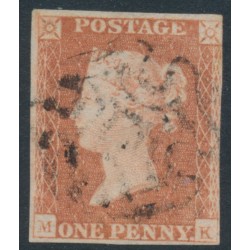 GREAT BRITAIN - 1841 1d red-brown QV, plate 20, check letters MK, used – SG # 8l