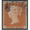 GREAT BRITAIN - 1841 1d red-brown QV, plate 22, check letters OC, used – SG # 8