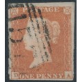 GREAT BRITAIN - 1851 1d red-brown QV, plate 121, check letters DA, used – SG # 8