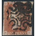 GREAT BRITAIN - 1841 1d red-brown QV, plate 9, check letters NB, used – SG # 7 