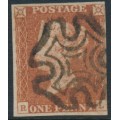 GREAT BRITAIN - 1843 1d red-brown QV, plate 32, check letters RL, used – SG # 8l