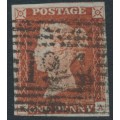 GREAT BRITAIN - 1845 1d red-brown QV, plate 56, check letters KA, used – SG # 8 (BS45f)