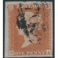 GREAT BRITAIN - 1851 1d red-brown QV, plate 111, check letters DA, used – SG # 8