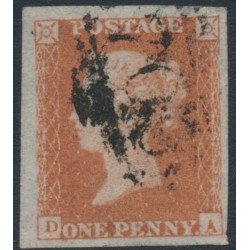 GREAT BRITAIN - 1851 1d red-brown QV, plate 111, check letters DA, used – SG # 8